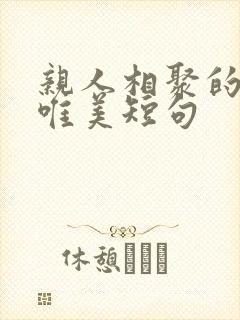 亲人相聚的句子唯美短句