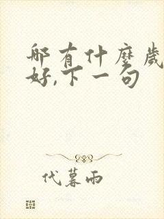 哪有什么岁月静好,下一句