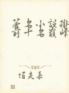 著名小说排行榜前十名巅峰之作