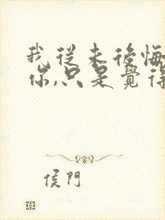 我从未后悔遇见你,只是觉得很遗憾