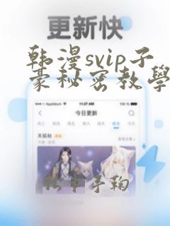 韩漫svip子豪秘密教学钢铁网：结局+番外