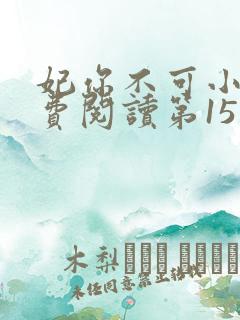 妃你不可小说免费阅读第15章