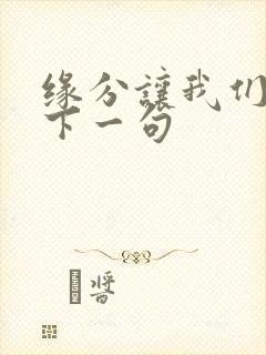 缘分让我们相识下一句