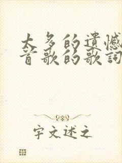 太多的遗憾是哪首歌的歌词