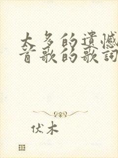 太多的遗憾是哪首歌的歌词