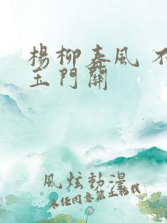 杨柳春风 不度玉门关