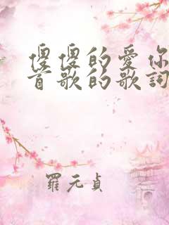 傻傻的爱你是哪首歌的歌词