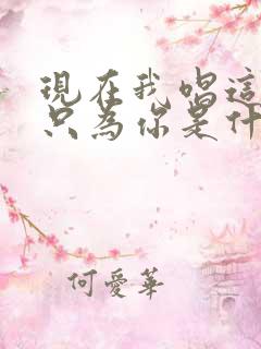 现在我唱这首歌只为你是什么歌