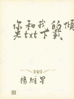 你和我的倾城时光txt下载