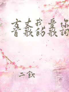 方丈我爱你是哪首歌的歌词