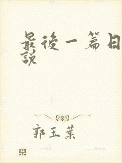最后一篇日记小说