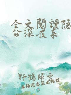 全文阅读隐婚老公深夜来