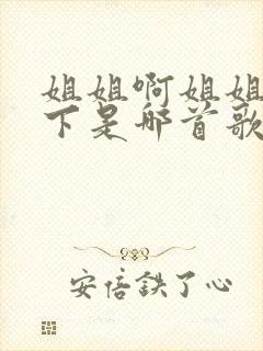 姐姐啊姐姐快停下是哪首歌