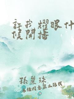 许我耀眼什么时候开播