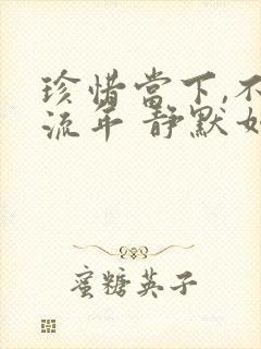 珍惜当下,不负流年 静默如初,不