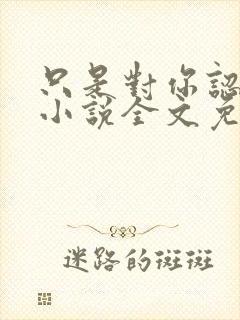 只是对你认了真小说全文免费阅读