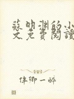 苏明渊的小说全文免费阅读无弹窗