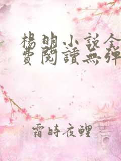 杨明小说全文免费阅读无弹窗