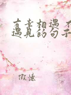 有幸相遇 不负遇见的句子