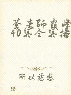 苍老师巅峰之巅40集全集播放免费版高清