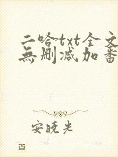 二哈txt全文无删减加番外