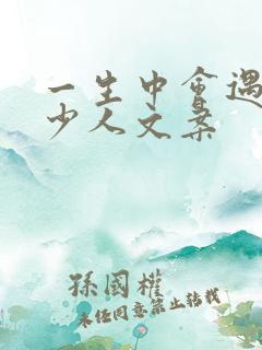 一生中会遇见多少人文案