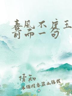 春风不度玉门关前面一句