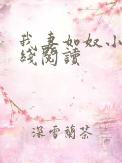 我妻如奴小说在线阅读