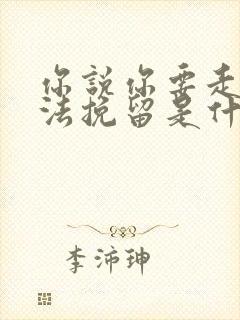 你说你要走我无法挽留是什么歌