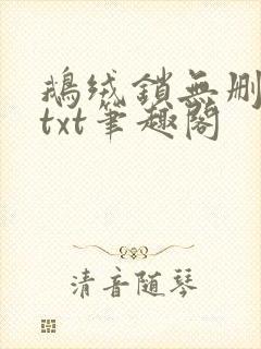 鹅绒锁无删减版txt笔趣阁