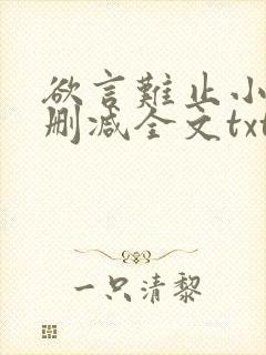 欲言难止小说无删减全文txt