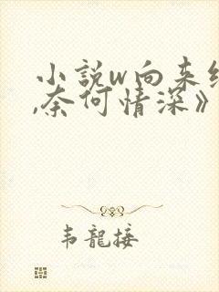 小说w向来缘浅,奈何情深》