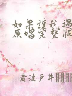 如果让我遇见你原唱完整版