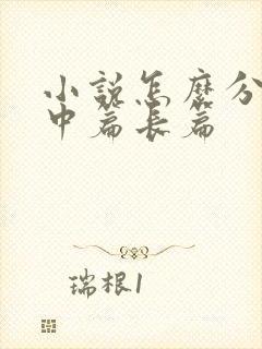 小说怎么分短篇中篇长篇