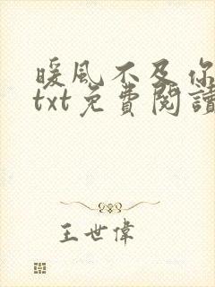 暖风不及你情深txt免费阅读