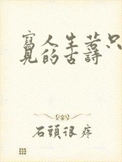 写人生若只如初见的古诗