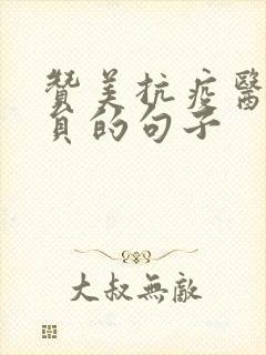 赞美抗疫医护人员的句子