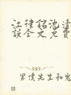 江律铭沈清沅小说全文免费阅读最新