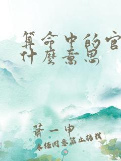 算命中的官杀是什么意思