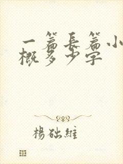 一篇长篇小说大概多少字