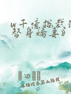 w千亿总裁独宠替身娇妻》