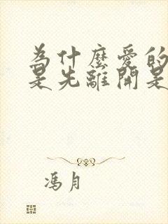 为什么爱的人总是先离开是什么歌