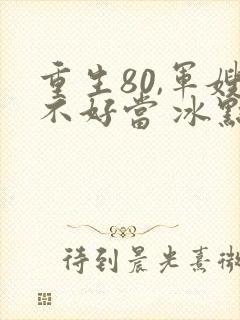 重生80,军嫂不好当 冰点