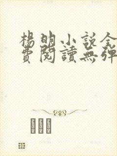 杨明小说全文免费阅读无弹窗