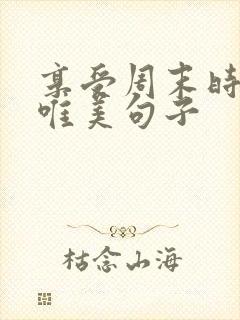 享受周末时光的唯美句子