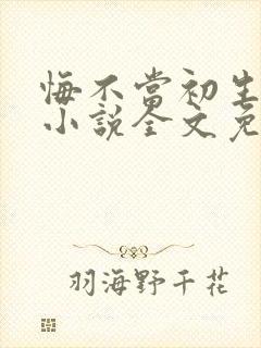 悔不当初生执念小说全文免费阅读