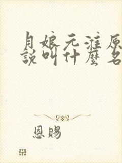 月娘元淮原著小说叫什么名字