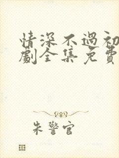 情深不过初见短剧全集免费观看