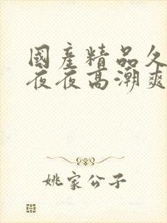 国产精品久久久夜夜高潮爽爽爽