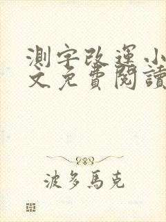 测字改运小说全文免费阅读最新章节